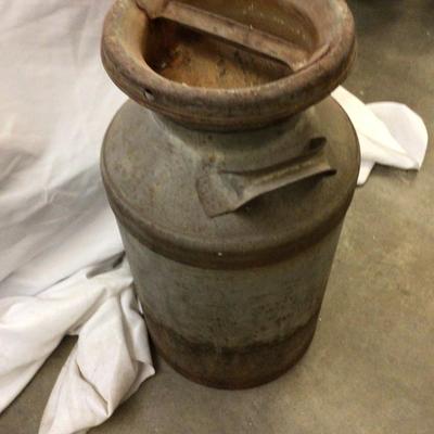 Large Metal Milk Can With #6