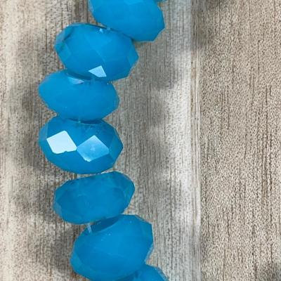 Aqua Blue Faceted Glass Beads