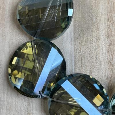 Large Faceted Glass Beads