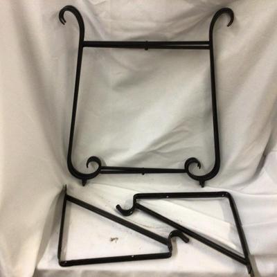 Metal Table Legs and Two Metal Plant Hangers