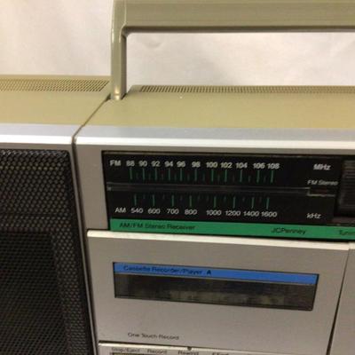 JC Penny Boom Box 8 Track, Dual Cassette AM-FM Radio With Equalizer.