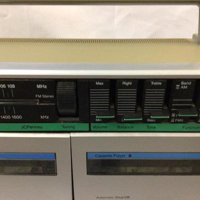 JC Penny Boom Box 8 Track, Dual Cassette AM-FM Radio With Equalizer.