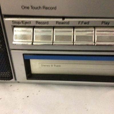 JC Penny Boom Box 8 Track, Dual Cassette AM-FM Radio With Equalizer.