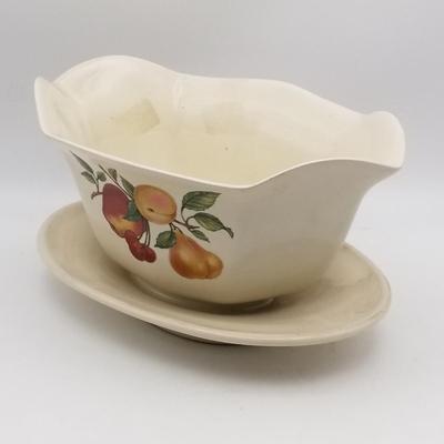 Lot of Vintage: MCM Coral / Peach Oval Coronado Franciscanware Swirl Serving Plate Bowl (California USA) Mid Century Modern 1940s,...