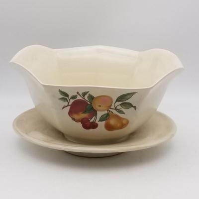 Lot of Vintage: MCM Coral / Peach Oval Coronado Franciscanware Swirl Serving Plate Bowl (California USA) Mid Century Modern 1940s,...