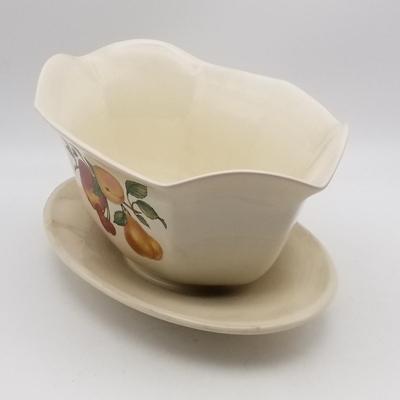 Lot of Vintage: MCM Coral / Peach Oval Coronado Franciscanware Swirl Serving Plate Bowl (California USA) Mid Century Modern 1940s,...