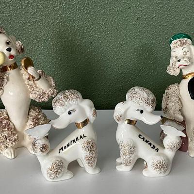 Vintage Japan Ceramic Poodles, with Salt/Pepper Shakers