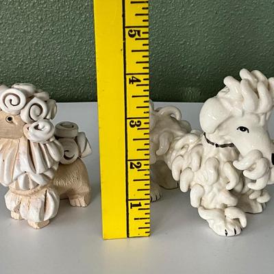 Vtg Artesania Rinconada Classic Poodle & Vtg Spaghetti Art French Poodle MCM Italy