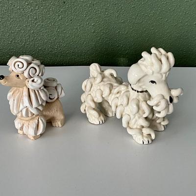Vtg Artesania Rinconada Classic Poodle & Vtg Spaghetti Art French Poodle MCM Italy