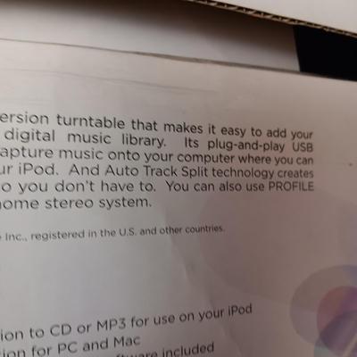 ION PROFILE LP RECORD PLAYER AND TRANSFER LP'S TO A HARD DRIVE OR MP3
