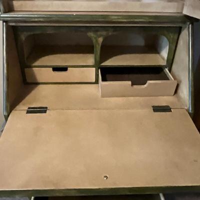 Hand Painted Drop-leaf Secretary Desk 78inx25inx18in