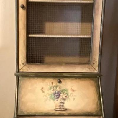 Hand Painted Drop-leaf Secretary Desk 78inx25inx18in