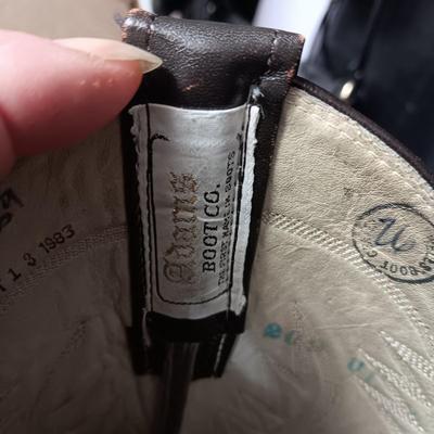 ADAMS BOOT CO WESTERN LEATHER BOOTS