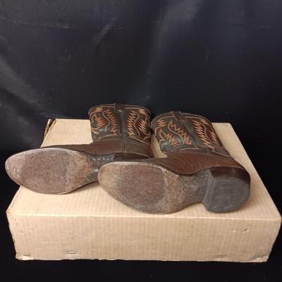 ADAMS BOOT CO WESTERN LEATHER BOOTS