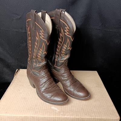 ADAMS BOOT CO WESTERN LEATHER BOOTS