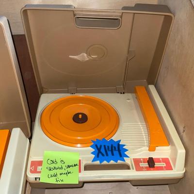 X144-Fisher price record players x 2