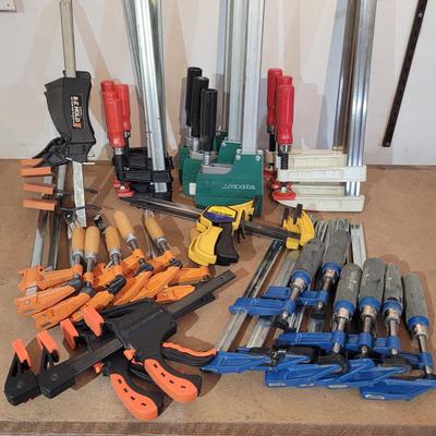 Lot of Larger Clamps; Woodcraft, Rockler, Shop Fox and More (WM-EL)