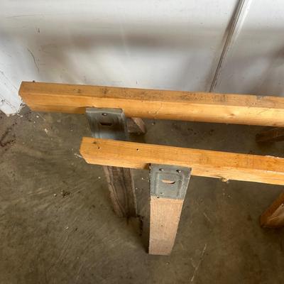 Collection of Wooden Sawhorses w/ Sawhorse Brackets (BG-MG)