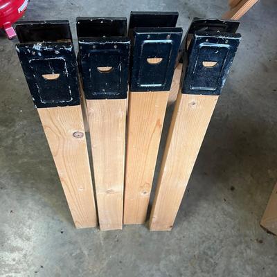 Collection of Wooden Sawhorses w/ Sawhorse Brackets (BG-MG)