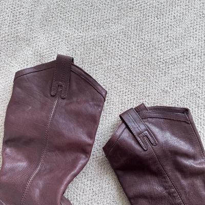 Frye Brown Leather Pull Tab Boots - Women’s Size 9 (PC-DZ)