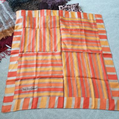 Silk and Chiffon Scarves-RL, Yves St. Laurent, Eileen Fisher (PC-KD)