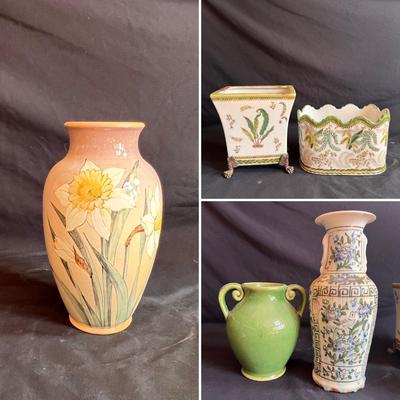 Botanical Inspired Ceramic Vases (P-RG)