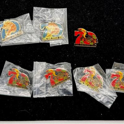 Vintage San Diego Zoo 70th Anniversary Collector Pins