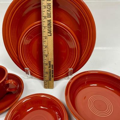 Fiestaware Place Setting Persimmon 6 pc Plates Bowls Cup & Saucer