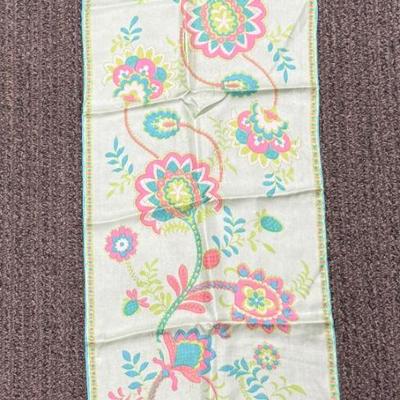 100% SILK hand rolled long rectangle scarf pastels