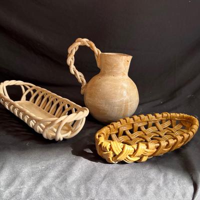 Folk Art Pottery Jug & More (K-RG)