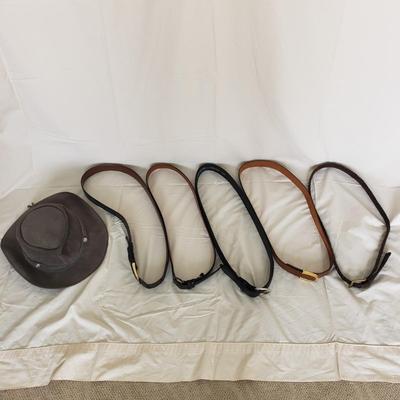 Men's Leather Belts &Hat-Trafalgar, Nocona, Ben Silver-Charleston, Saks 5th Avenue (PC-KD)