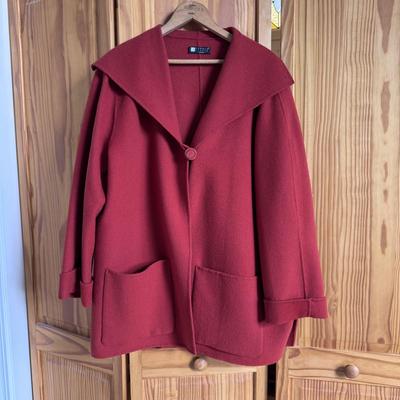Carole Little Wool Coat and Italian Made Plaid Scarf (PC-DZ)