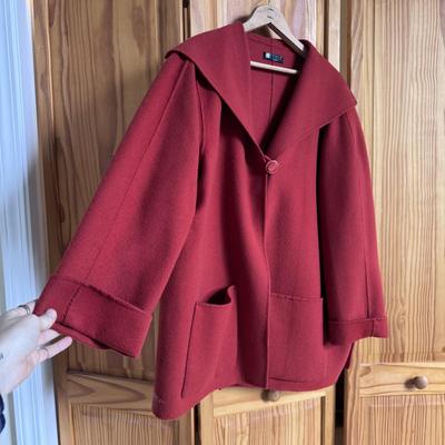 Carole Little Wool Coat and Italian Made Plaid Scarf (PC-DZ)