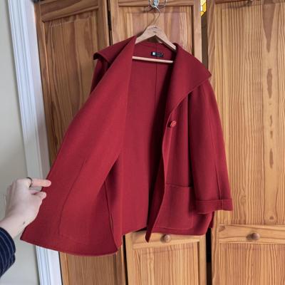 Carole Little Wool Coat and Italian Made Plaid Scarf (PC-DZ)
