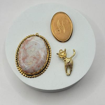 LOT 174J: Goldtone Jewelry Collection: Cortina Bracelet, Stick Pins & More