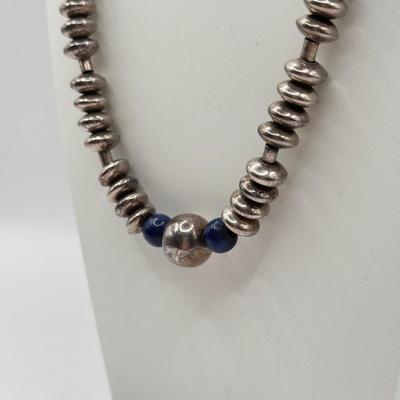 LOT 184J: Vintage Taxco Mexico 925 Sterling Silver 22” Bead Necklace (89.0g)