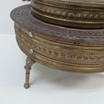 Antique Arabic Turkish Brass Brazier Pierced Brass Dome Crescent Moon & Star
