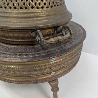 Antique Arabic Turkish Brass Brazier Pierced Brass Dome Crescent Moon & Star