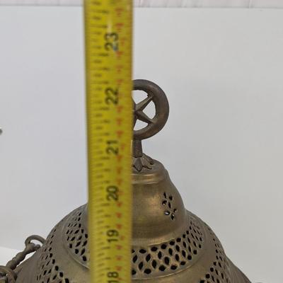 Antique Arabic Turkish Brass Brazier Pierced Brass Dome Crescent Moon & Star