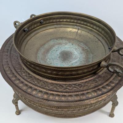 Antique Arabic Turkish Brass Brazier Pierced Brass Dome Crescent Moon & Star