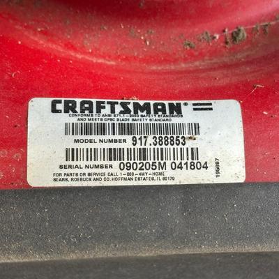 LOT 1G: Craftsman 6.5 HP Lawnmower model 917.388853