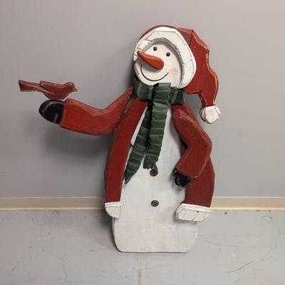 Sale Photo Thumbnail #277: 38" Tall Wooden Christmas Snowman