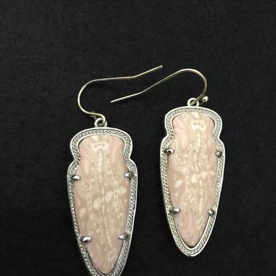 Silver toned arrowhead earrings