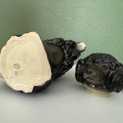 Vintage Black Poodle Dog Pitcher Goebel Poodle, Japan Spaghetti Poodles