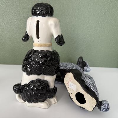 Vintage Royal Poodle Piggy Bank with Royal Haeger Deco Poodle