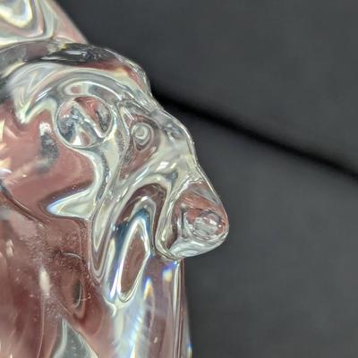 Steuben Rooster Hand Cooler Paperweight Marked Crystal Glass