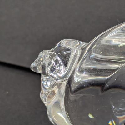 Steuben Rooster Hand Cooler Paperweight Marked Crystal Glass