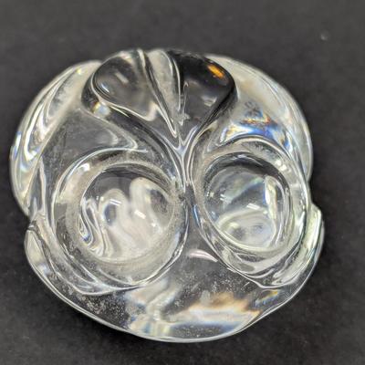 Sale Photo Thumbnail #1344: Steuben Frog Hand Cooler Paperweight Marked Crystal Glass