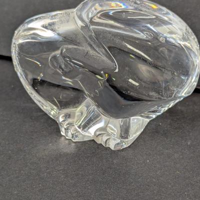 Steuben Eagle Hand Cooler Paperweight Marked Crystal Glass