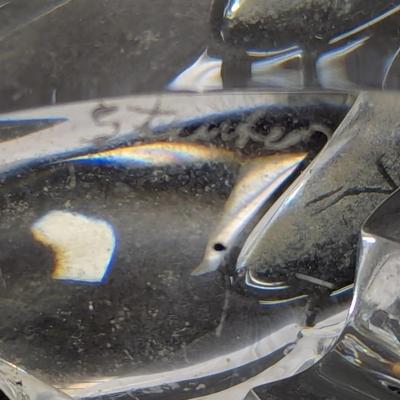 Steuben Eagle Hand Cooler Paperweight Marked Crystal Glass